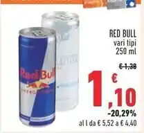 Conad Red bull energy drink offerta