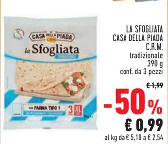 Conad LA SFOGLIATA CASA DELLA PIADA C.R.M. tradizionale 390 g conf. da 3 pezzi offerta