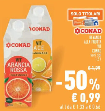 Conad BEVANDA ALLA FRUTTA VIT CONAD vari tipi 1,5 L offerta