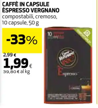 Coop Vergnano Èspresso Caffè in 10 Capsule 50g offerta