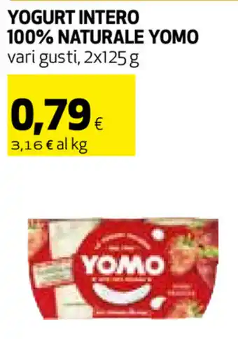 Coop Yomo Yogurt Intero 100% Naturale 2x125g offerta