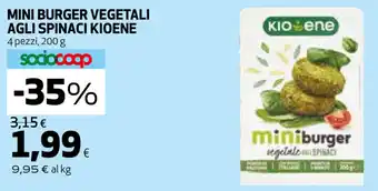 Coop Kio Ene Mini Burger Vegetali Agli 4 pezzi 200g offerta