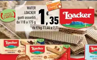 Conad WAFER LOACKER gusti assortiti da 118 a 175 g offerta