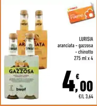 Conad LURISIA aranciata - gazzosa - chinotto 275 ml x 4 offerta