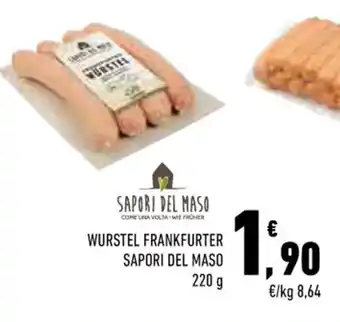 Conad SAPORI DEL MASO WURSTEL FRANKFURTER SAPORI DEL MASO 220 g offerta