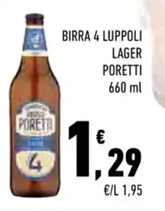 Conad BIRRA 4 LUPPOLI LAGER PORETTI 660 ml offerta