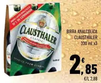 BIRRA ANALCOLICA CLAUSTHALER 330 ml x3