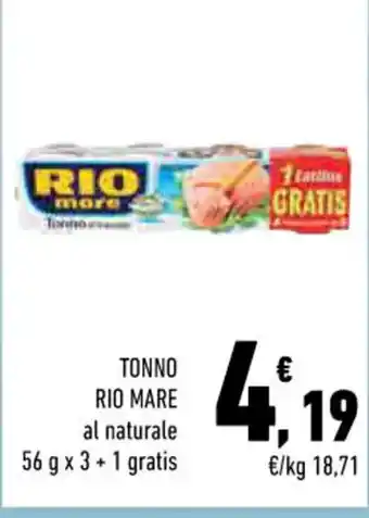 Conad TONNO RIO MARE 56 g x 3 + 1 gratis offerta