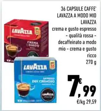 Conad 36 CAPSULE CAFFE' LAVAZZA 270 g offerta