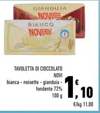 Conad TAVOLETTA DI CIOCCOLATO NOVI 100 g offerta