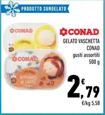 Conad GELATO VASCHETTA CONAD gusti assortiti 500 g offerta