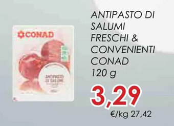 Conad ANTIPASTO DI SALUMI FRESCHI & CONVENIENTI CONAD 120 g offerta