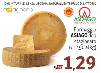 Spak Supermercati Formaggio ASIAGO dop stagionato offerta