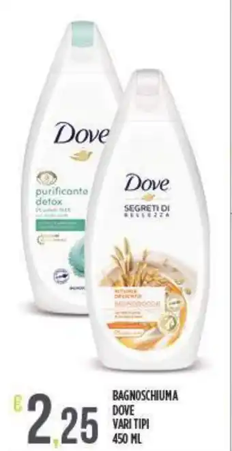 BAGNOSCHIUMA DOVE VARI TIPI 450 ML