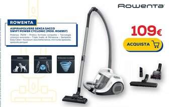 Euronics ROWENTA ASPIRAPOLVERE SENZA SACCO SWIFT POWER CYCLONIC (MOD. RO2957) offerta