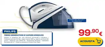 Euronics PHILIPS FERRO GENERATORE DI VAPORE HI5920/20 offerta