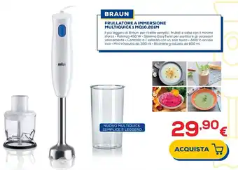 Euronics BRAUN FRULLATORE A IMMERSIONE MULTIQUICK 1 MQ10.201M offerta
