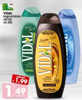VIDAL bagnoschiuma vari tipi ml.500