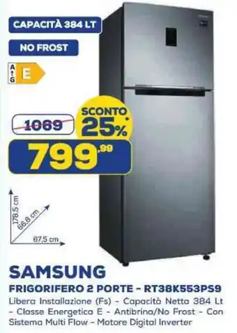 Euronics SAMSUNG FRIGORIFERO 2 PORTE-RT38K553PS9 offerta