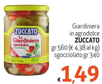 Giardiniera in agrodolce ZUCCATO gr 560