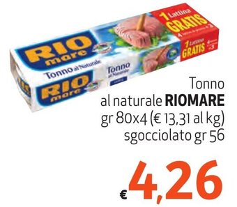 Tonno al naturale RIOMARE gr 80x4