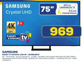 Euronics SAMSUNG SMART TV CRYSTAL UHD 4K - UE75BU8570 offerta