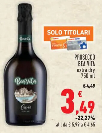 Conad PROSECCO BEA VITA extra dry 750 ml offerta