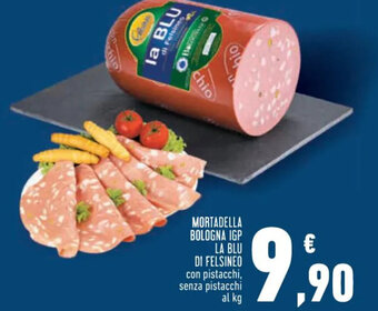 Conad MORTADELLA BOLOGNA IGP LA BLU DI FELSINEO con pistacchi, senza pistacchi offerta