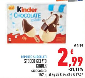 Conad STECCO GELATO KINDER cioccolato 152 g offerta
