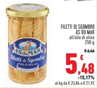 Conad FILETTI DI SGOMBRO AS DO MAR all'olio di oliva 250 g offerta