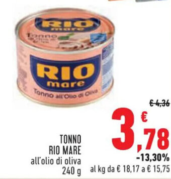 Conad TONNO RIO MARE all'olio di oliva 240 g offerta