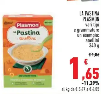 Conad LA PASTINA PLASMON vari tipi anellini 340 g offerta