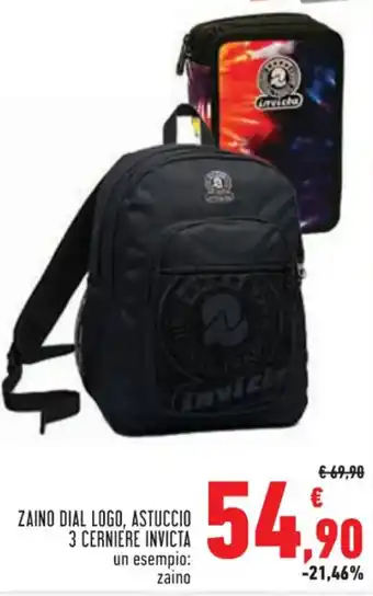 Conad ZAINO DIAL LOGO, ASTUCCIO 3 CERNIERE INVICTA zaino offerta