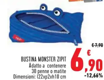 Conad BUSTINA MONSTER ZIPIT Dimensioni: 122xp2xh10 cm offerta