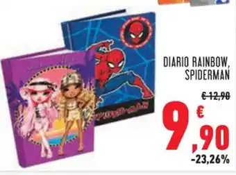 Conad DIARIO RAINBOW, SPIDERMAN offerta