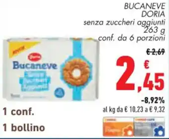 Conad BUCANEVE DORIA senza zuccheri aggiunti 263 g offerta