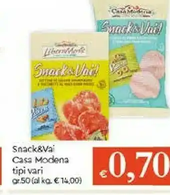 Galassia Casa Modena Snack & Vai Fettine Di Salame Granmagro 50g offerta