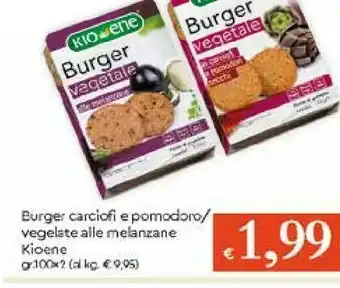 Galassia Kioene Burger Carciofi E Pomodoro Vegelate Alle Melanzane offerta