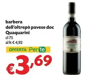 Pam Quaquarini Barbera Dell'oltrepò Pavese Doc offerta