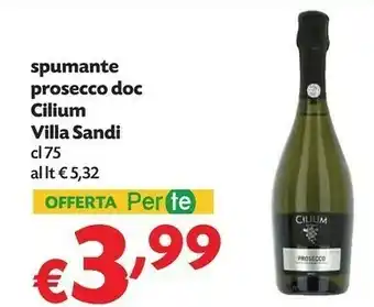 Pam 3 cuochi Villa Sandi Spumante Prosecco DOC Cilium offerta