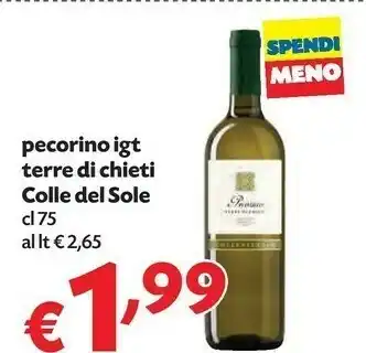Pam Colle Del Sole Pecorino Igt Terre Di Chieti offerta