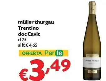 Pam Cavit Muller Thurgau Trentino DOC offerta