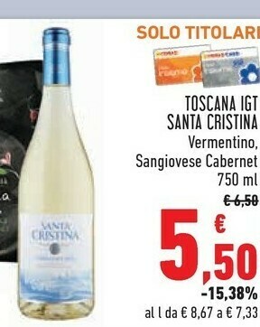 Conad Santa Cristina - Rosato Toscana 750 G(ml) offerta