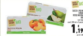 Conad Conad - Succo e Polpa Mela e Mirtillo Bio Verso Natura 600 g(ml) offerta