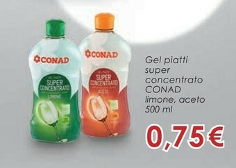 Conad Conad Gel Piatti Super Concentrato Limone, Aceto offerta