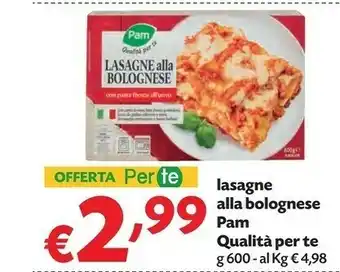 Pam Pam Lasagne Alla Bolognese offerta