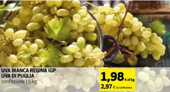 Coop Uva Bianca Regina IGP Uva di Puglia 1,5kg offerta