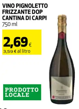 Coop Cantina di Carpi Vino Pignoletto Frizzante Dop 750ml offerta