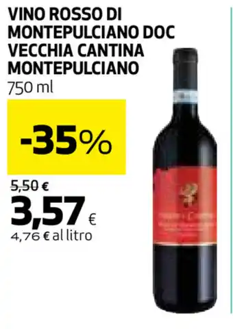 Coop Vino Rosso di Montepulciano Doc Vecchia Cantina Montepulciano 750ml offerta