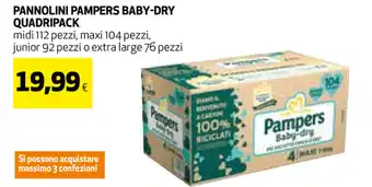 Coop Pampers Baby-Dry Quadripack Pannolini 112 pezzi offerta